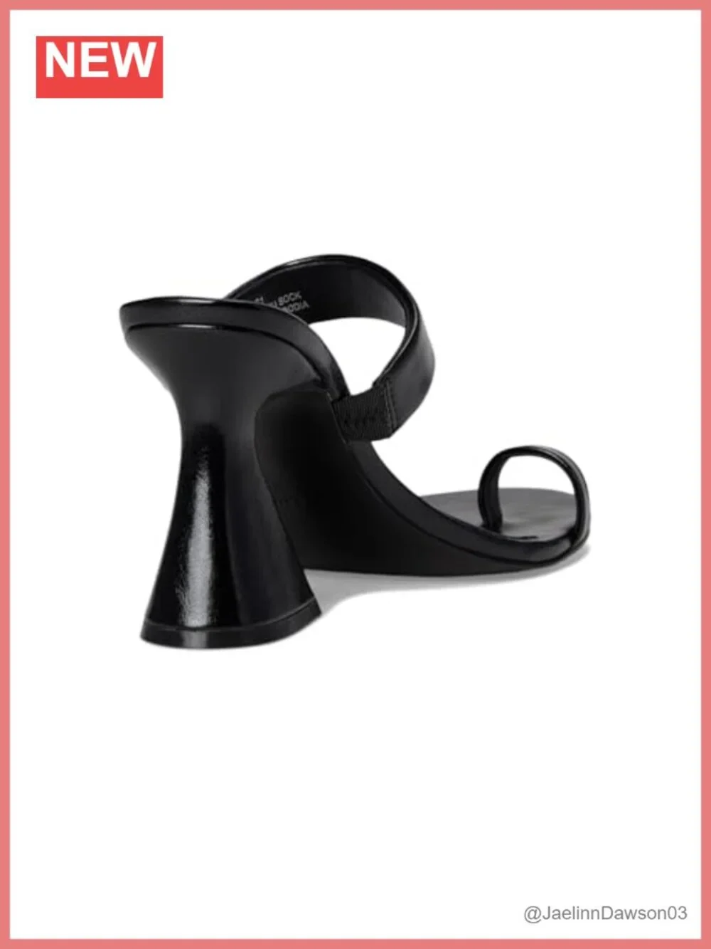 Black Heeled Sandals Slide Block Heel Dressy Party Shoes